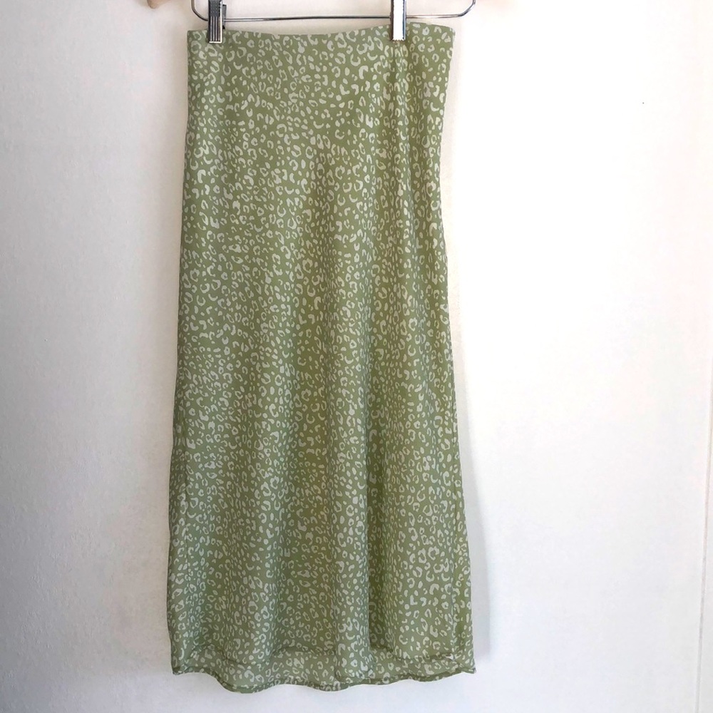 Mistyrose Womens Skirt Midi Pastel Cheetah Print Flowy Coastal Cottagecore Sz S